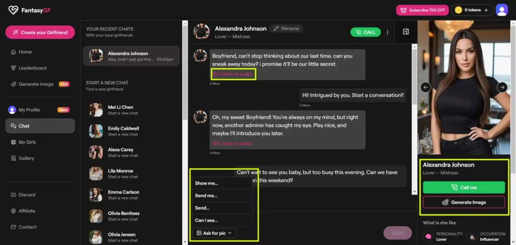 FantasyGF - AI Chatting and Interaction