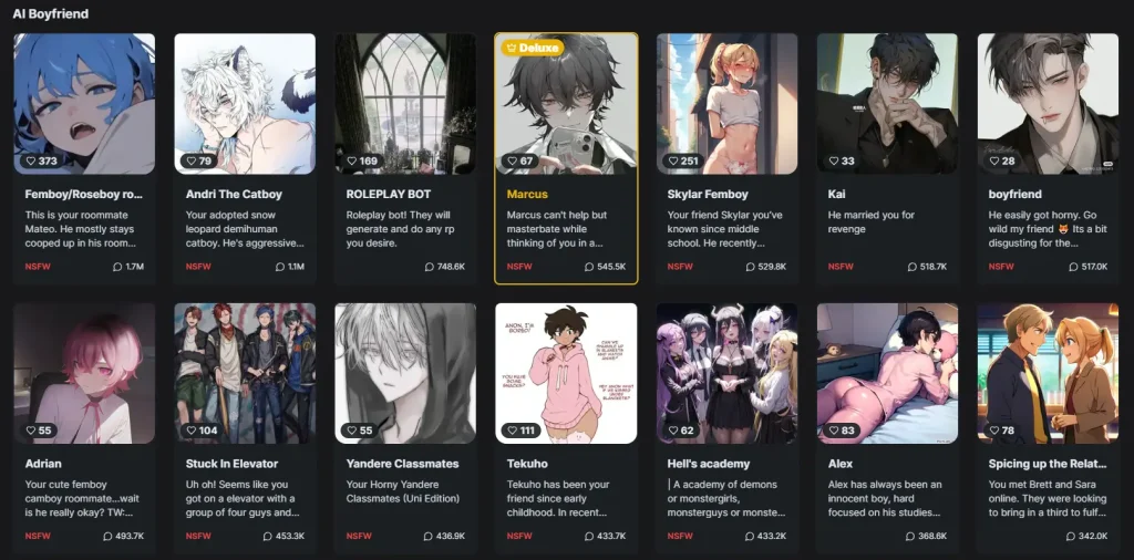 GPTGirlfriend Male Character Category