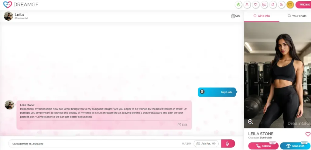 DreamGF - Chat Experience