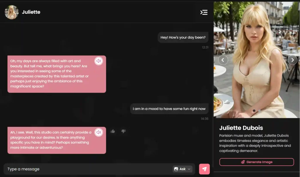Sample Conversation of Candy AI
