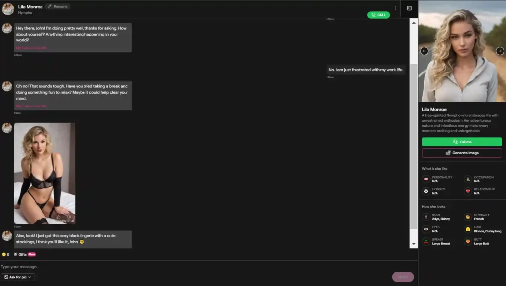 Sample Conversation of Fantasy AI
